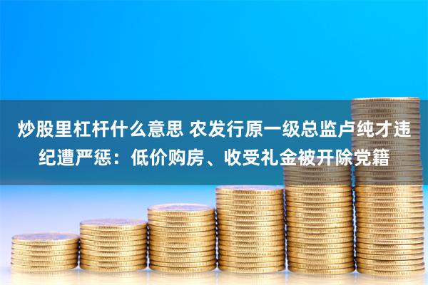 炒股里杠杆什么意思 农发行原一级总监卢纯才违纪遭严惩：低价购房、收受礼金被开除党籍