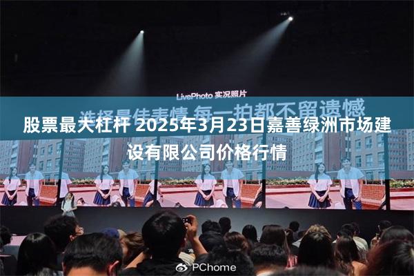 股票最大杠杆 2025年3月23日嘉善绿洲市场建设有限公司价格行情