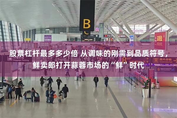 股票杠杆最多多少倍 从调味的刚需到品质符号，鲜卖郎打开蒜蓉市场的“鲜”时代