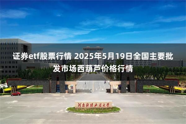 证券etf股票行情 2025年5月19日全国主要批发市场西葫芦价格行情