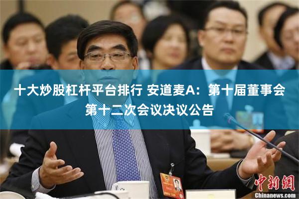 十大炒股杠杆平台排行 安道麦A：第十届董事会第十二次会议决议公告