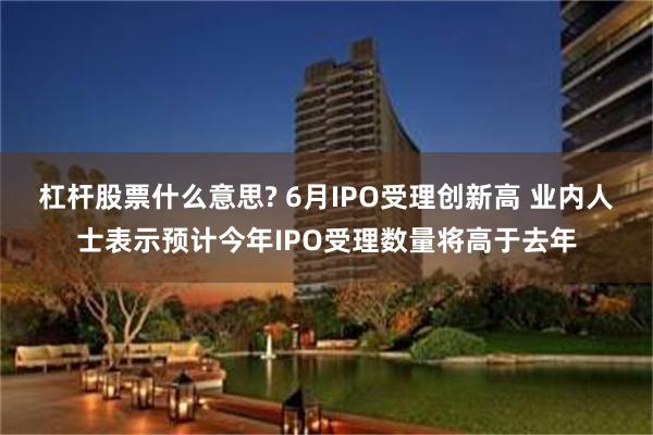 杠杆股票什么意思? 6月IPO受理创新高 业内人士表示预计今年IPO受理数量将高于去年