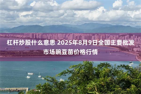 杠杆炒股什么意思 2025年8月9日全国主要批发市场豌豆苗价格行情